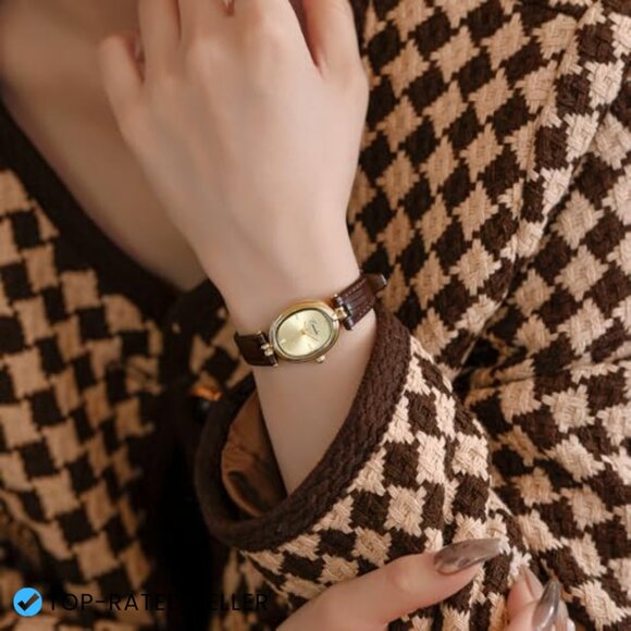 Vintage Oval Watch Minimalist Elegant Casual Ladies Wrist Watch Leather Band